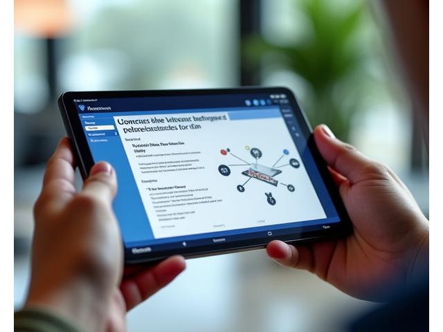 Person am Tablet, konzentriert, mit kleinen Lernmodulen auf dem Bildschirm, symbolisiert flexibles Mikro-Learning.